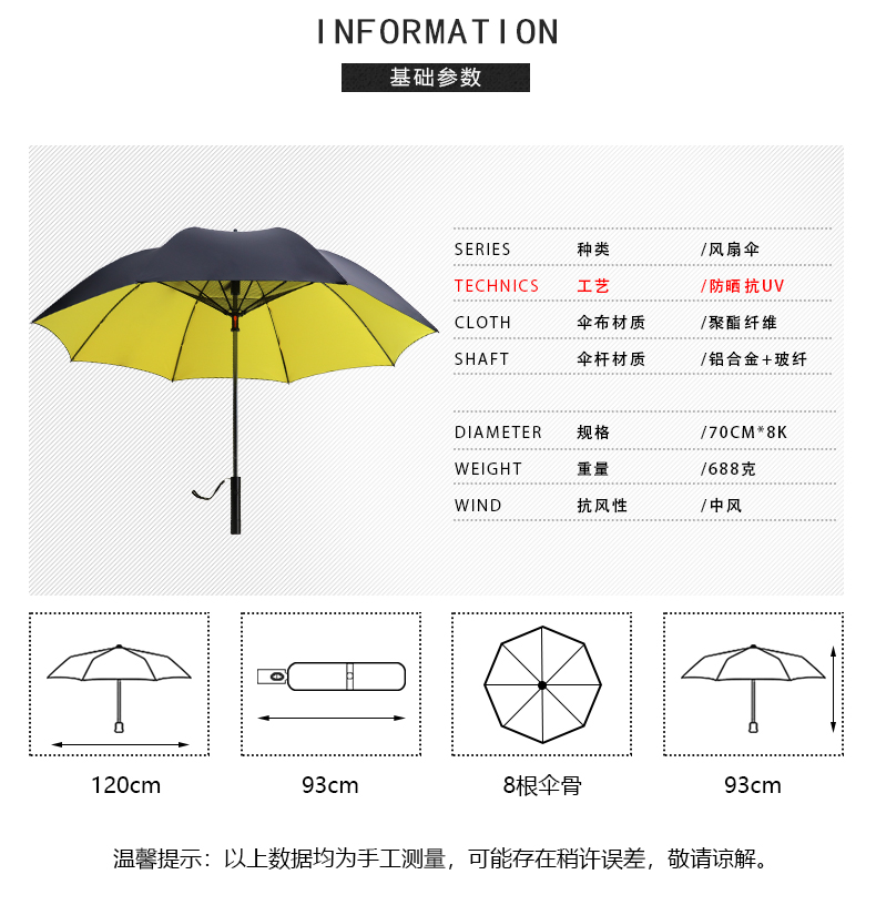 風扇雨傘參數